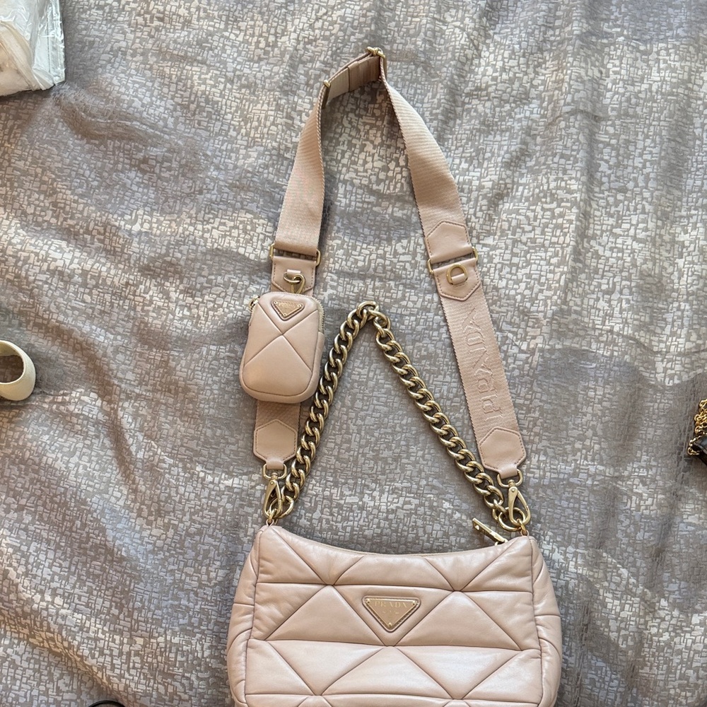 Prada Nappa Triangle Quilted Leather Patchwork Sy… - image 2